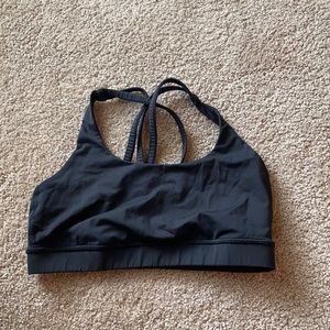 Lululemon black strapped sports bra size small - Lulu